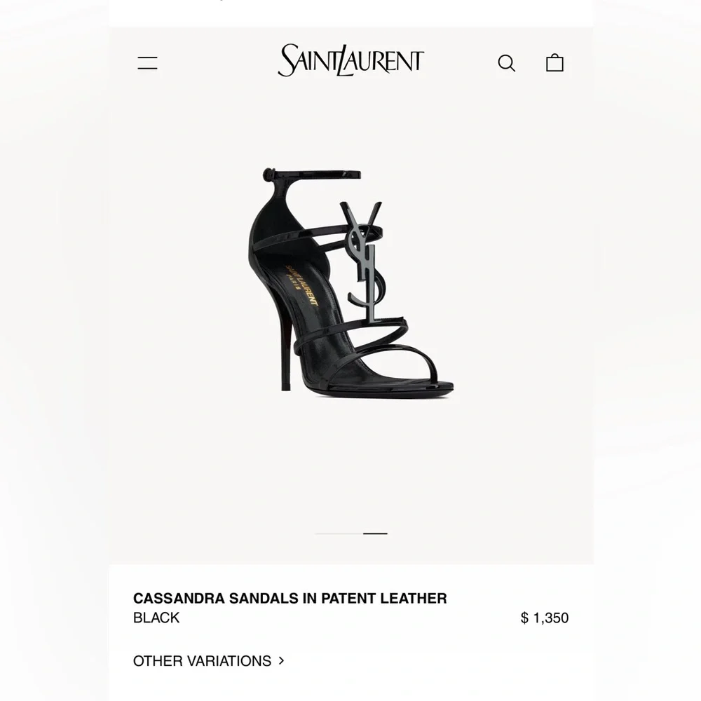 YSL (Saint Laurent) Cassandra Sandals in Patent Leather - Picture 3 of 11